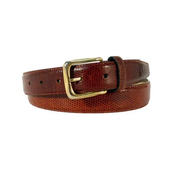 Bullock & Jones Other - Bullock & Jones - 80/22 Spanish Classic Lizard Skin Belt | Size 32: Cognac Brown